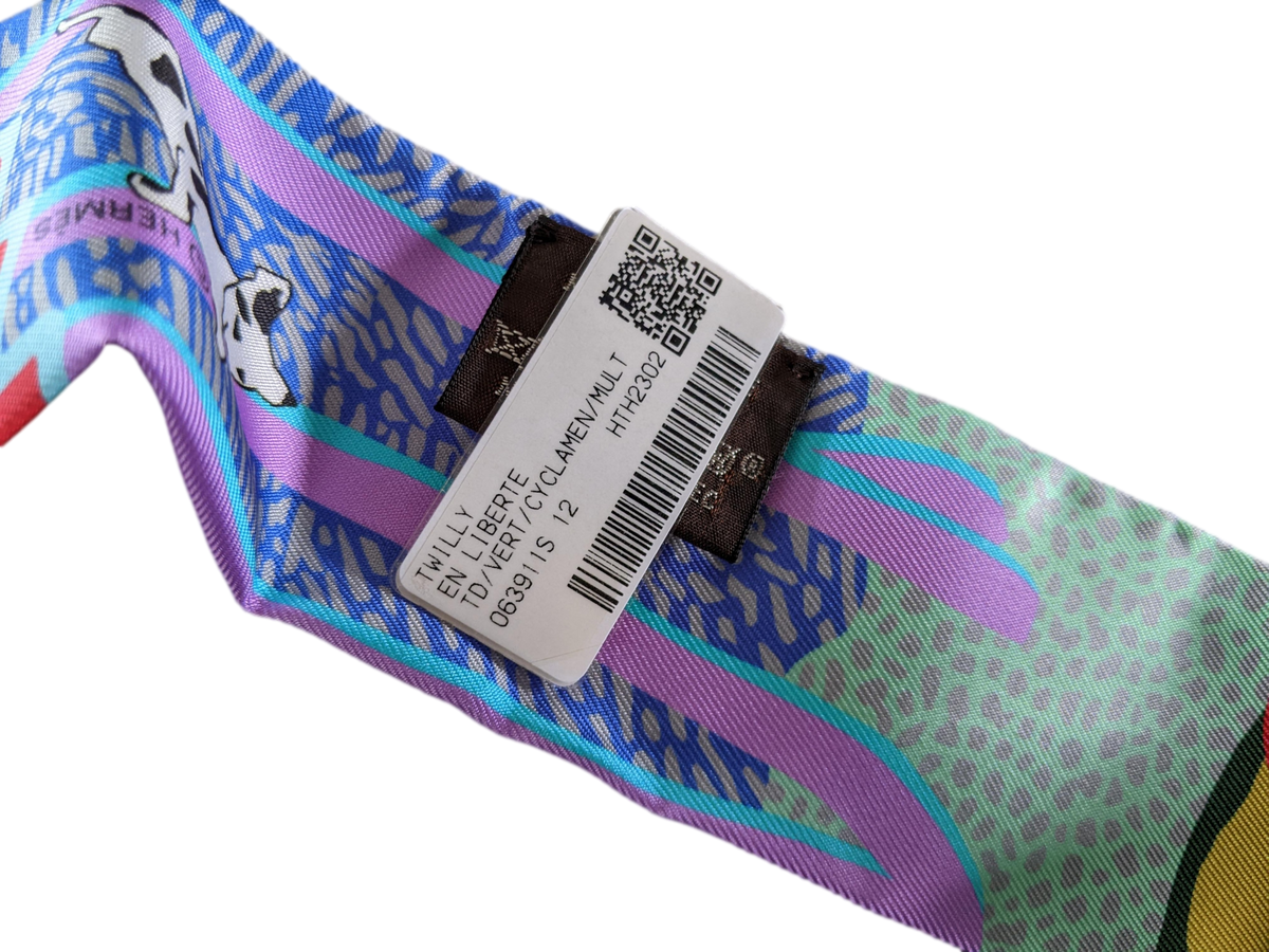 HERMES EN LIBERTE Vert/Cylcamen Twilly