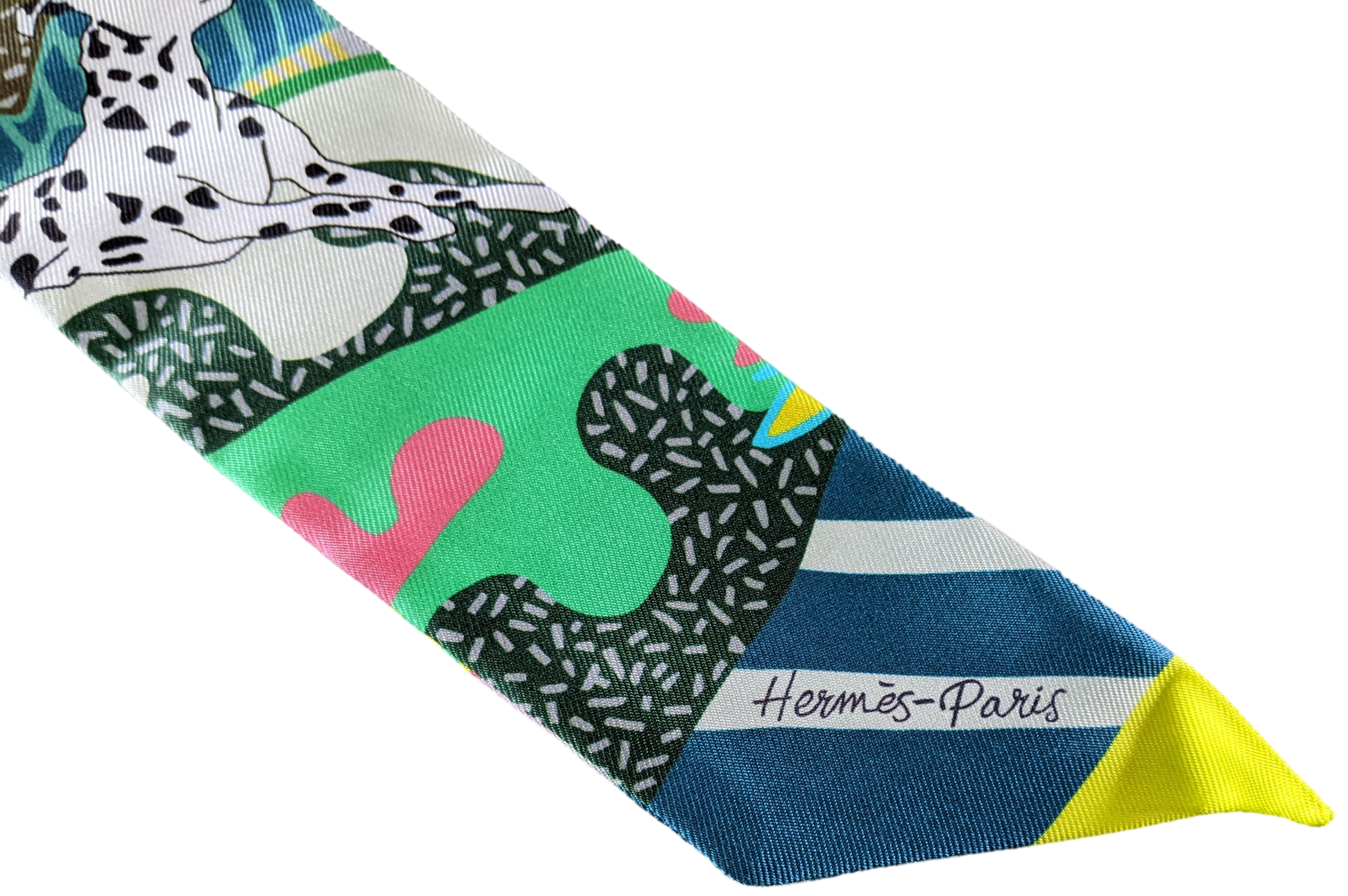 HERMES EN LIBERTE Vert/Cylcamen Twilly