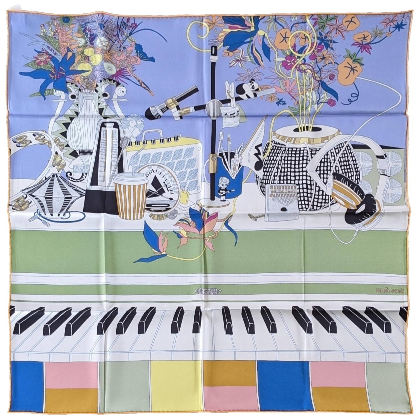 HERMES [70.2] En Studio Vintage Silk Carre 70 x 70 cm