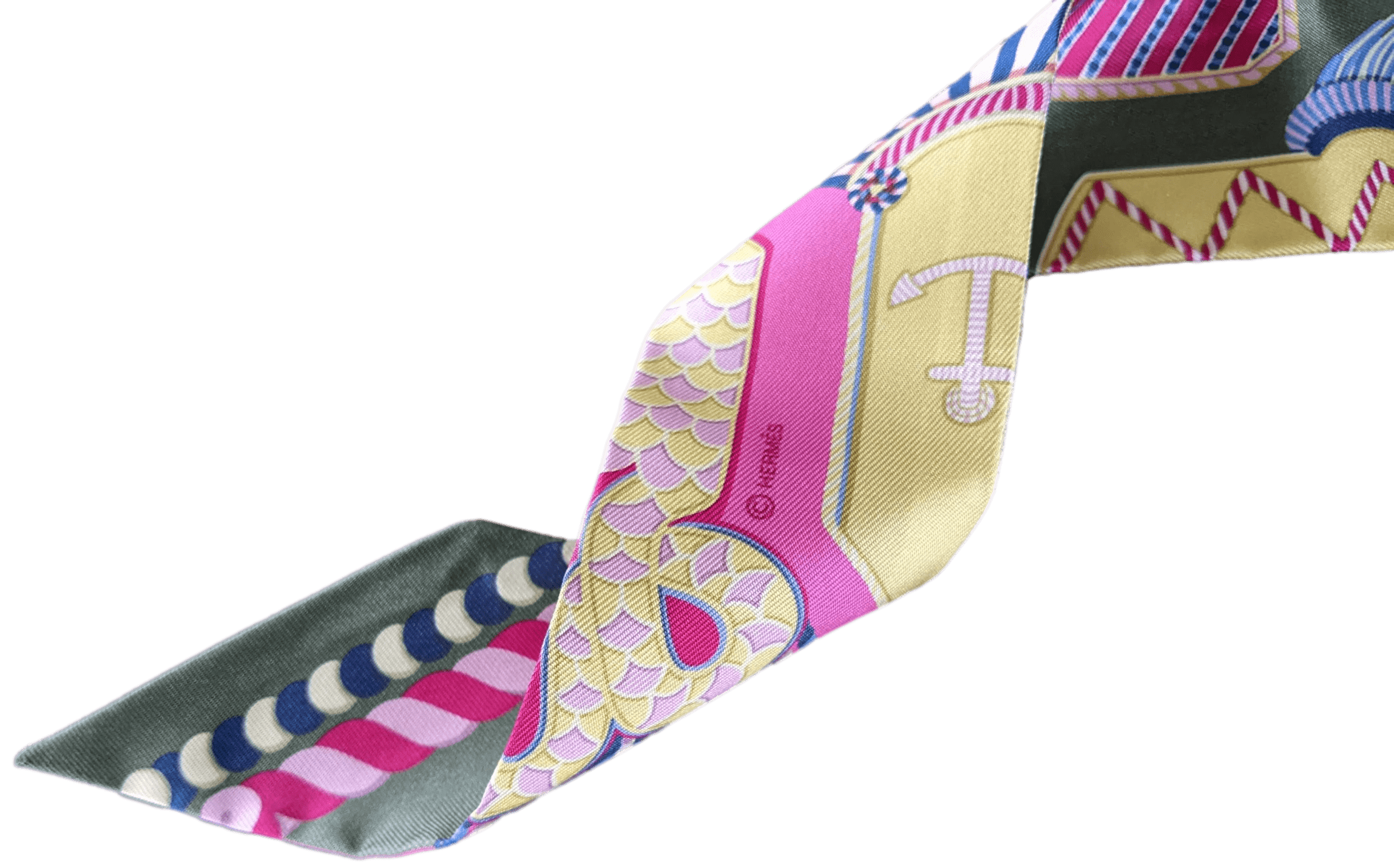 HERMES EPAULETTES DE GALA Vert Amande/Rose Twilly