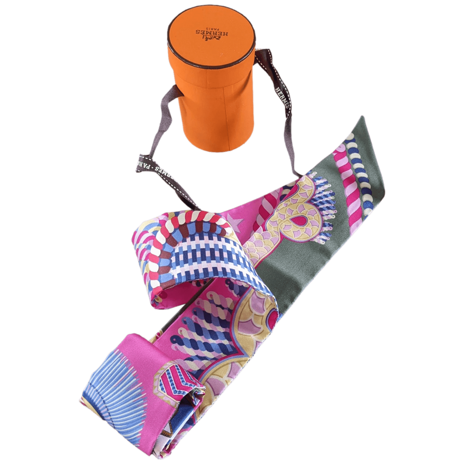 HERMES EPAULETTES DE GALA Vert Amande/Rose Twilly