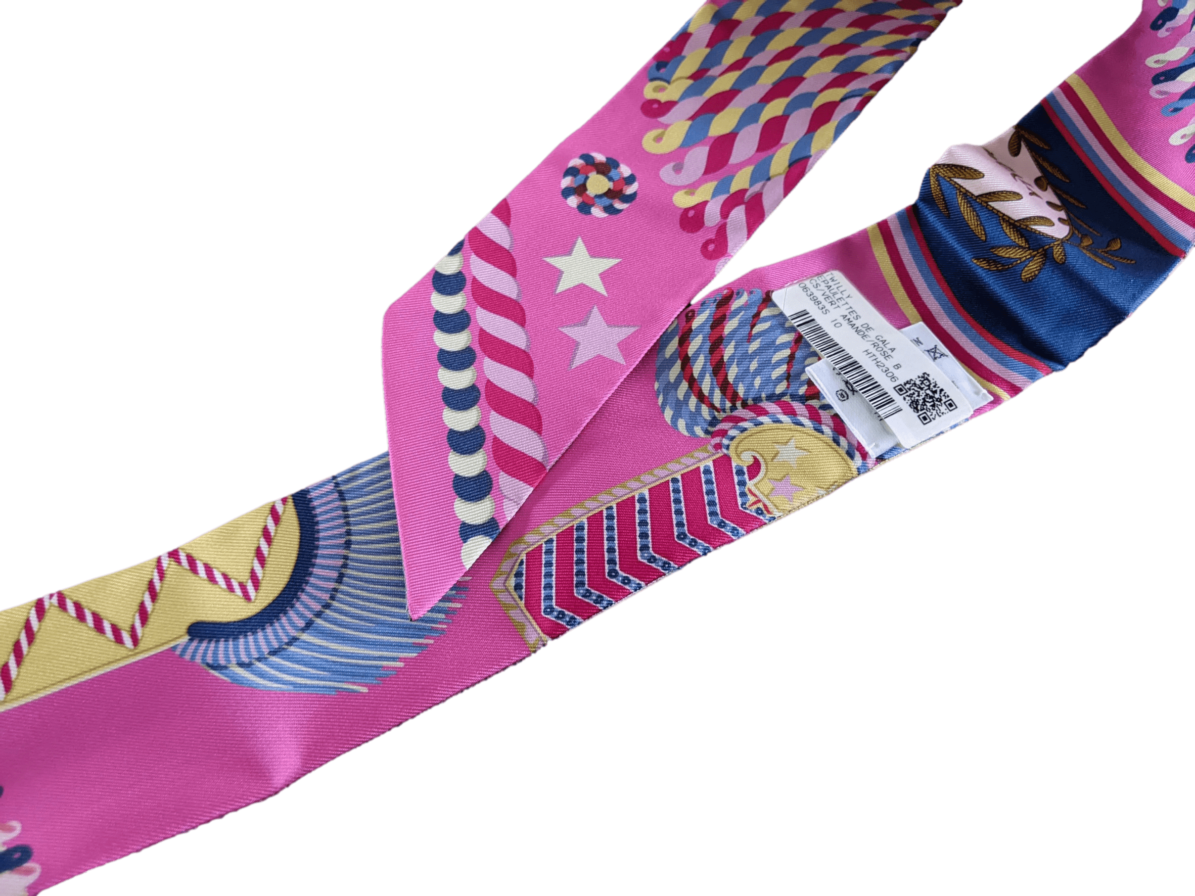 HERMES EPAULETTES DE GALA Vert Amande/Rose Twilly