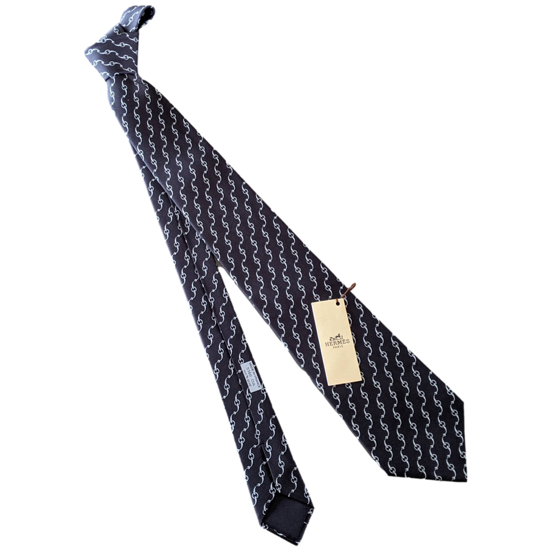 Hermes  [T9.5] Equistrian Print Twill Silk Tie 9,5 cm,