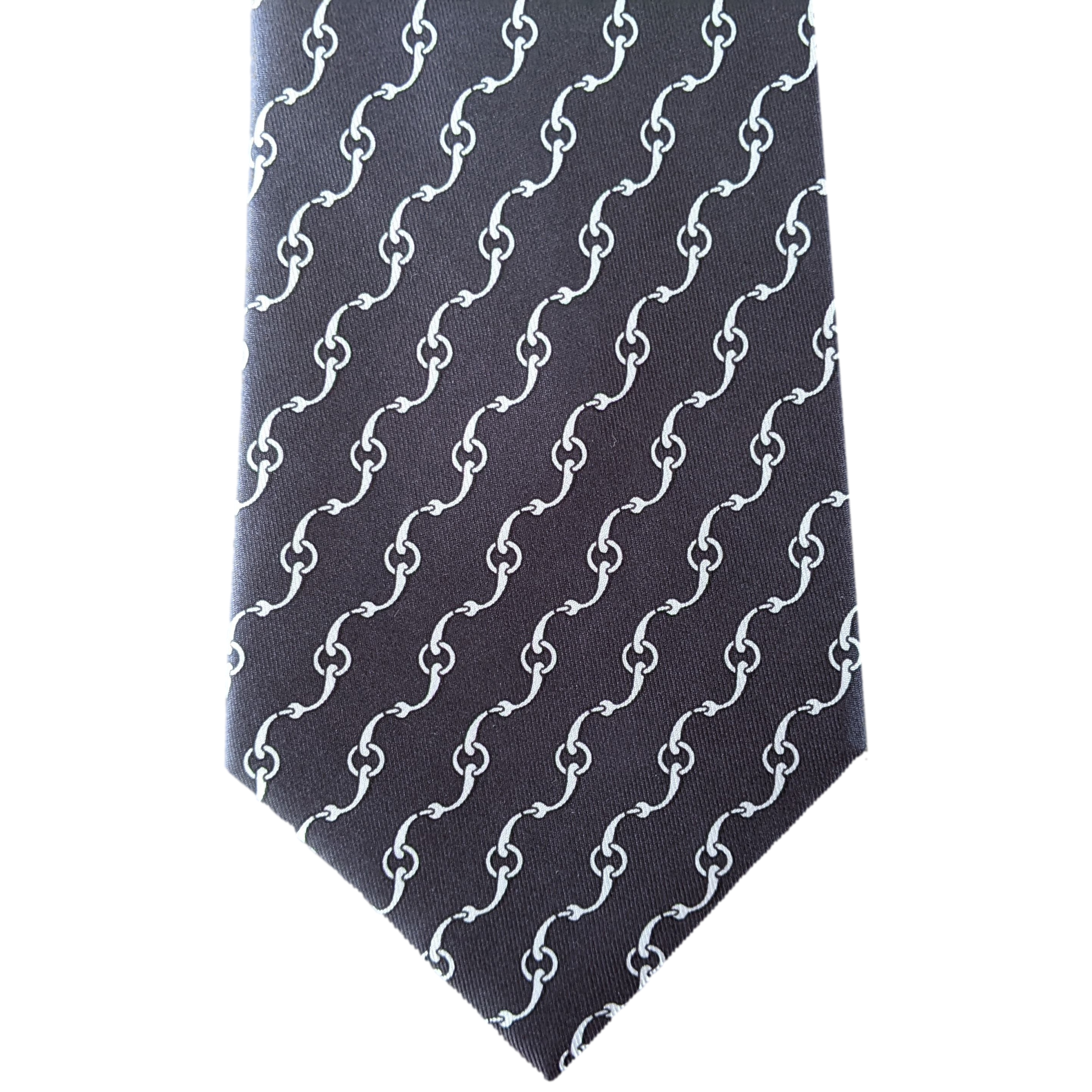Hermes  [T9.5] Equistrian Print Twill Silk Tie 9,5 cm,