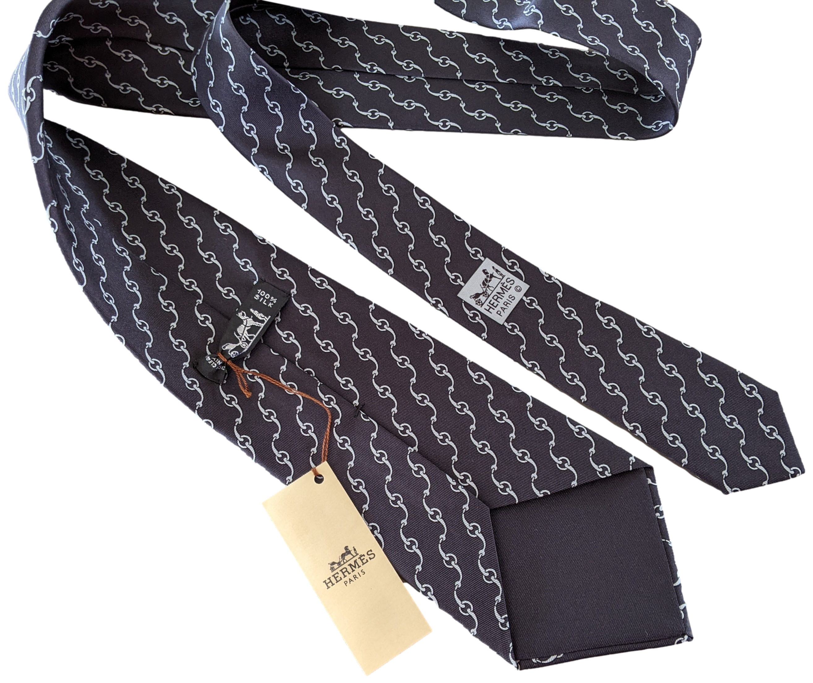 Hermes  [T9.5] Equistrian Print Twill Silk Tie 9,5 cm,