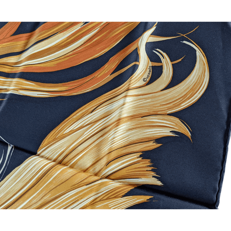 HERMES 2002 EVA by Philippe Dumas Waterproof Silk Scarf 90 x 90 cm