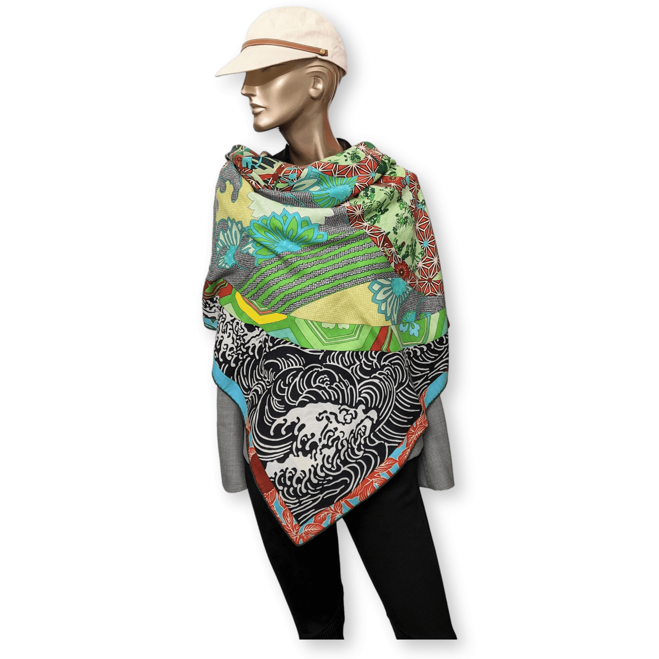 HERMES 2012 Ex-Libris en Kimonos Cashmere Shawl 140 x 140 cm