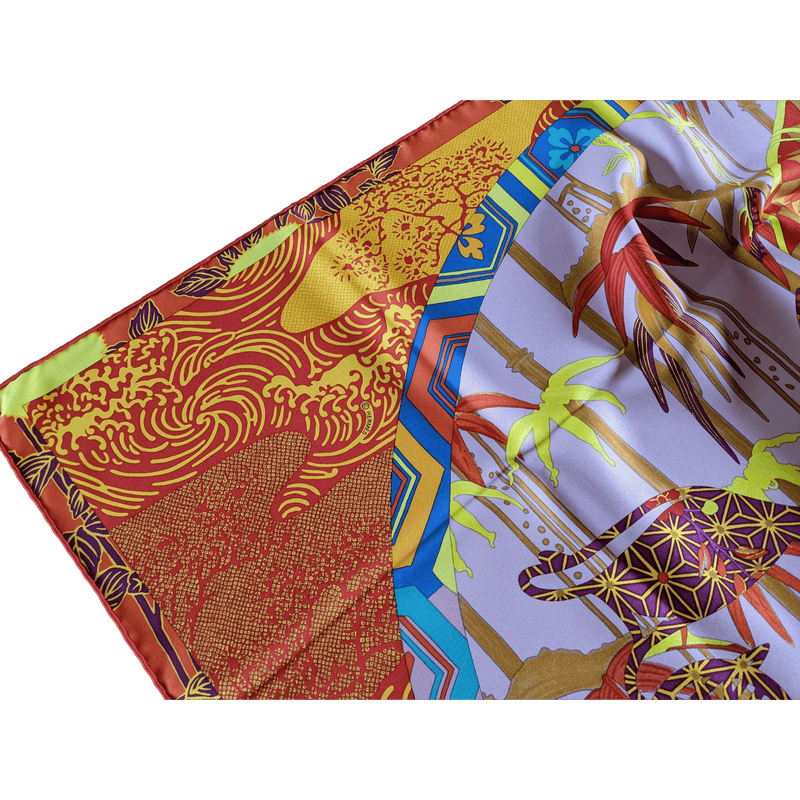 HERMES 2011 Ex Libris en Kimonos by Anamporphee Silk Twill Scarf 90 x 90 cm