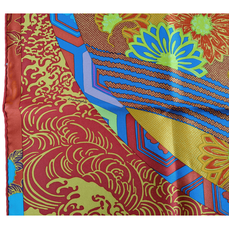 HERMES 2011 Ex Libris en Kimonos by Anamporphee Silk Twill Scarf 90 x 90 cm