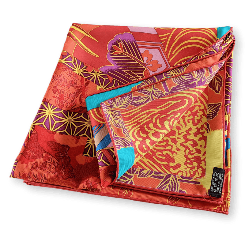 HERMES 2011 Ex Libris en Kimonos by Anamporphee Silk Twill Scarf 90 x 90 cm