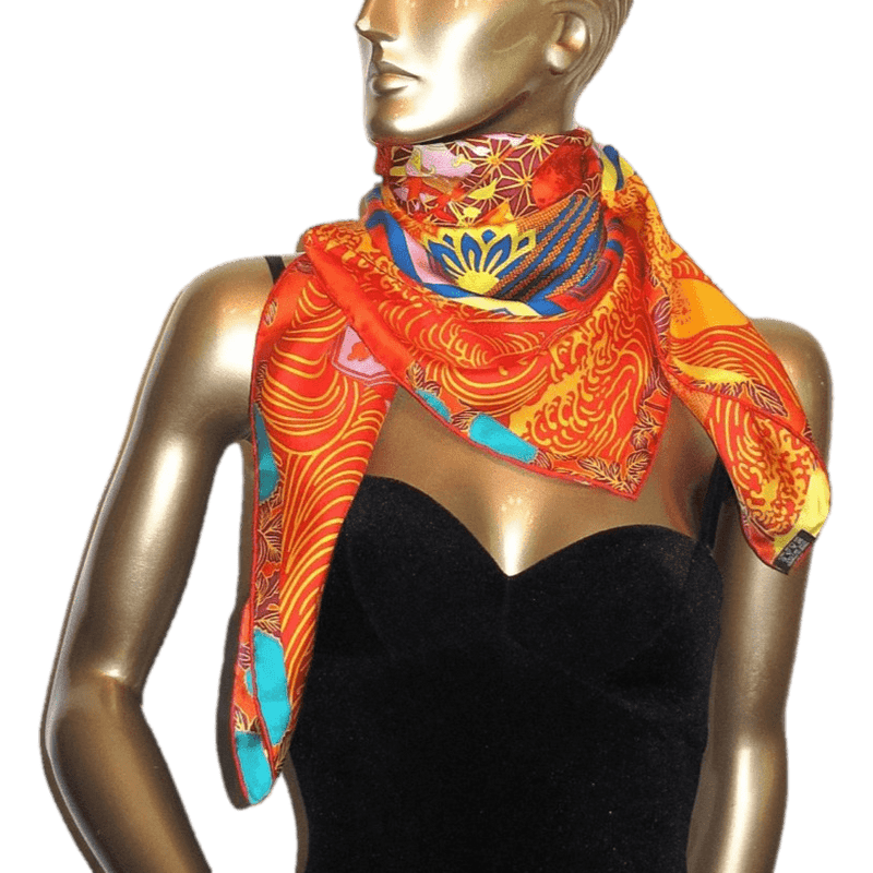 HERMES 2011 Ex Libris en Kimonos by Anamporphee Silk Twill Scarf 90 x 90 cm