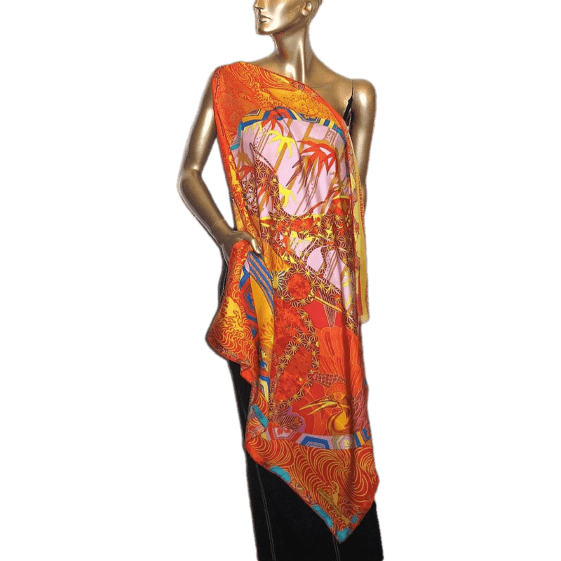 HERMES 2011 Ex Libris en Kimonos by Anamporphee Silk Twill Scarf 90 x 90 cm