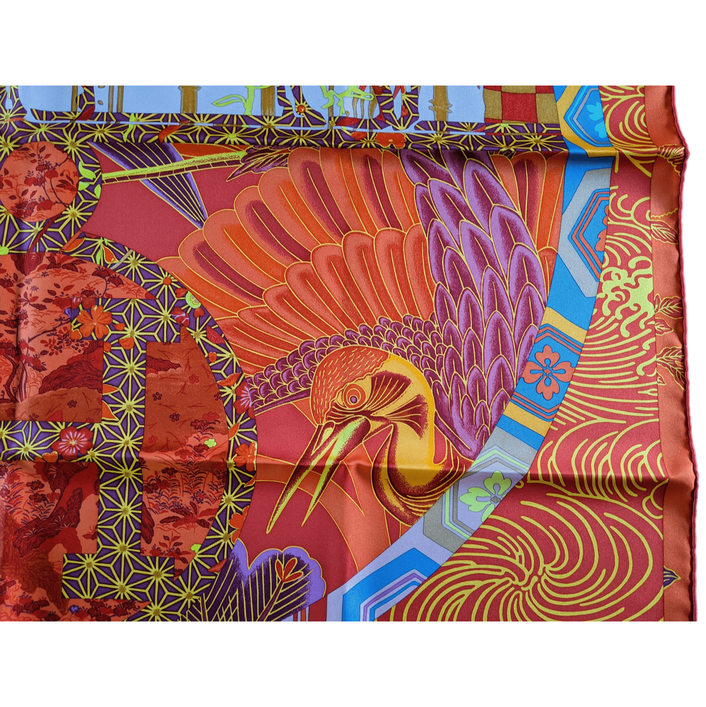 HERMES 2011 Ex Libris en Kimonos by Anamporphee Silk Twill Scarf 90 x 90 cm