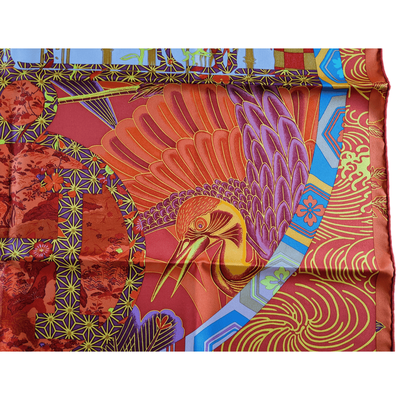 HERMES 2011 Ex Libris en Kimonos by Anamporphee Silk Twill Scarf 90 x 90 cm