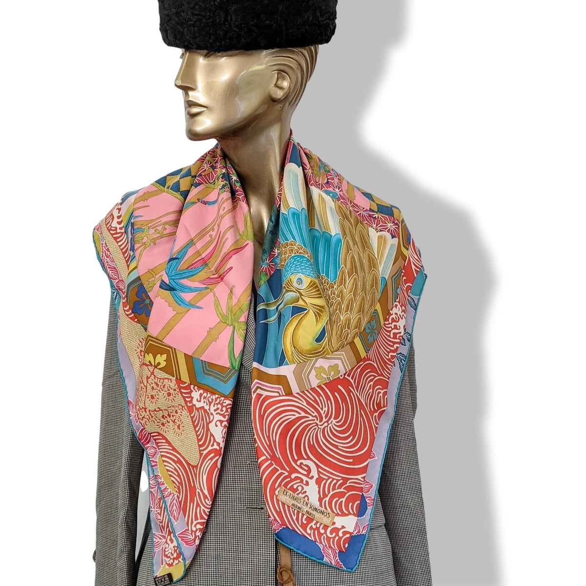 Hermes 2011Turquoise/Lilas/Rose/Rouge EX-LIBRIS EN KIMONOS by Anamorphee Twill 90, Mint!