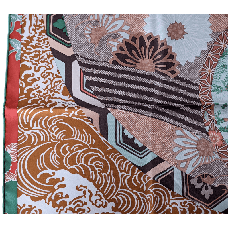 HERMES 2011 Ex Libris en Kimonos by Anamporphee Twill 90 90 cm