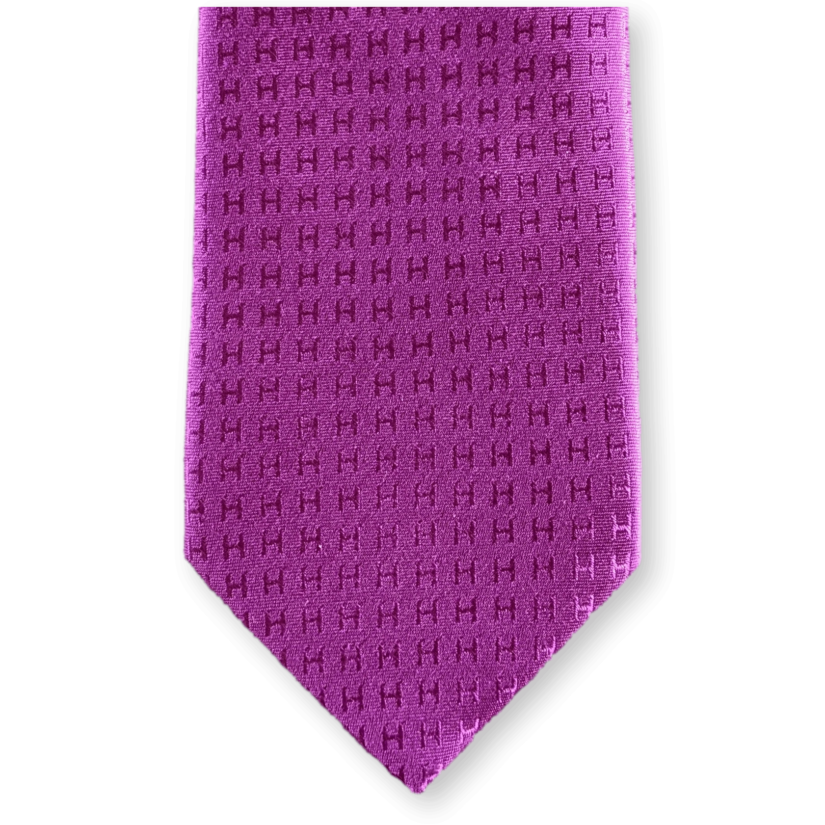 HERMES Faconnee Jacquard Twill Silk Tie 8 cm Violet