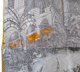 HERMES FAUBOURG TROPICAL DETAIL Twill Silk Gavroche 45 x 45 cm