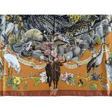 HERMES 1987 Faune et Flore du Texas Wildlife Twill Silk Scarf 90 x 90 cm,
