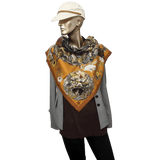 HERMES 1987 Faune et Flore du Texas Wildlife Twill Silk Scarf 90 x 90 cm,