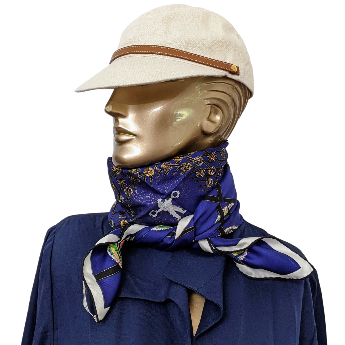 HERMES FEUX DE L'ESPACE by Michel Duchene Metallic Overlay Twill 90 x 90 cm