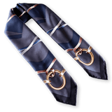 HERMES Figure Artistique Silk Scarf 90 Bleu Noir by Florence Manlik