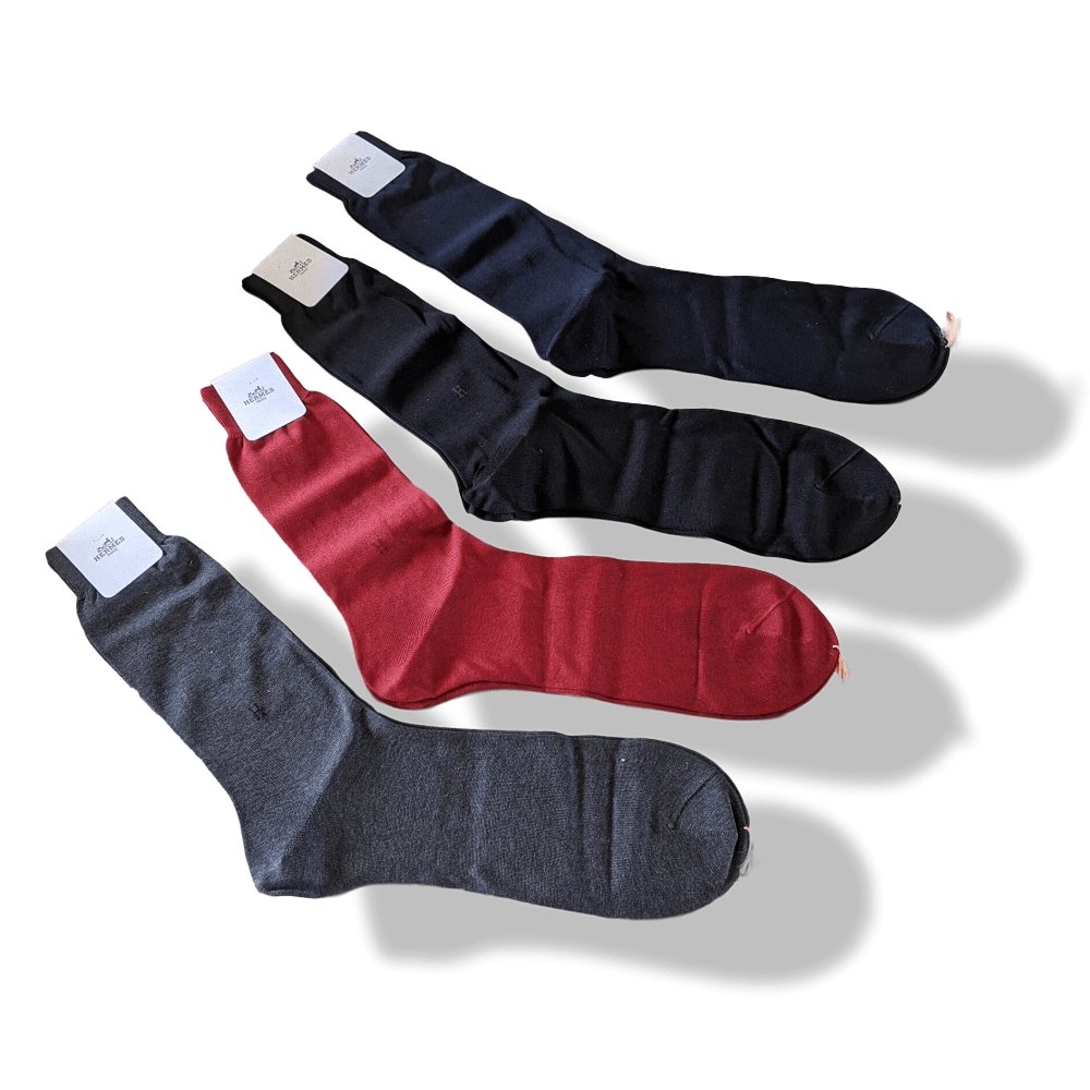 Hermes Fine Cotton Uni MEN KIT 4PCS SOKS Cotton, BWTIB! - poupishop