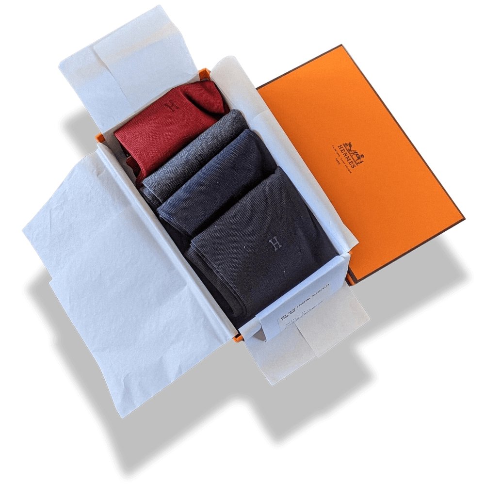 Hermes Fine Cotton Uni MEN KIT 4PCS SOKS Cotton, BWTIB! - poupishop