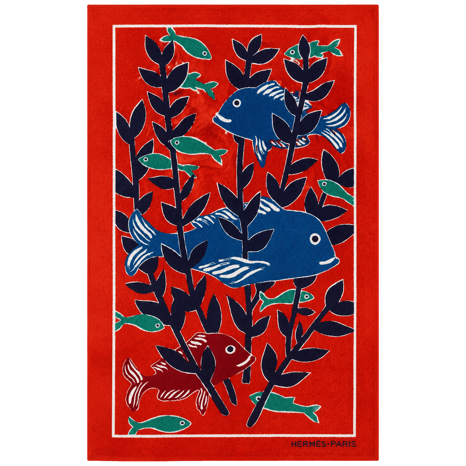 HERMES Fish Beach Towel GM 90 x 150 cm