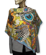 HERMES 2011 Fuchsia/Blue Fleurs d'Indiennes Twill Scarf 90 x 90 cm