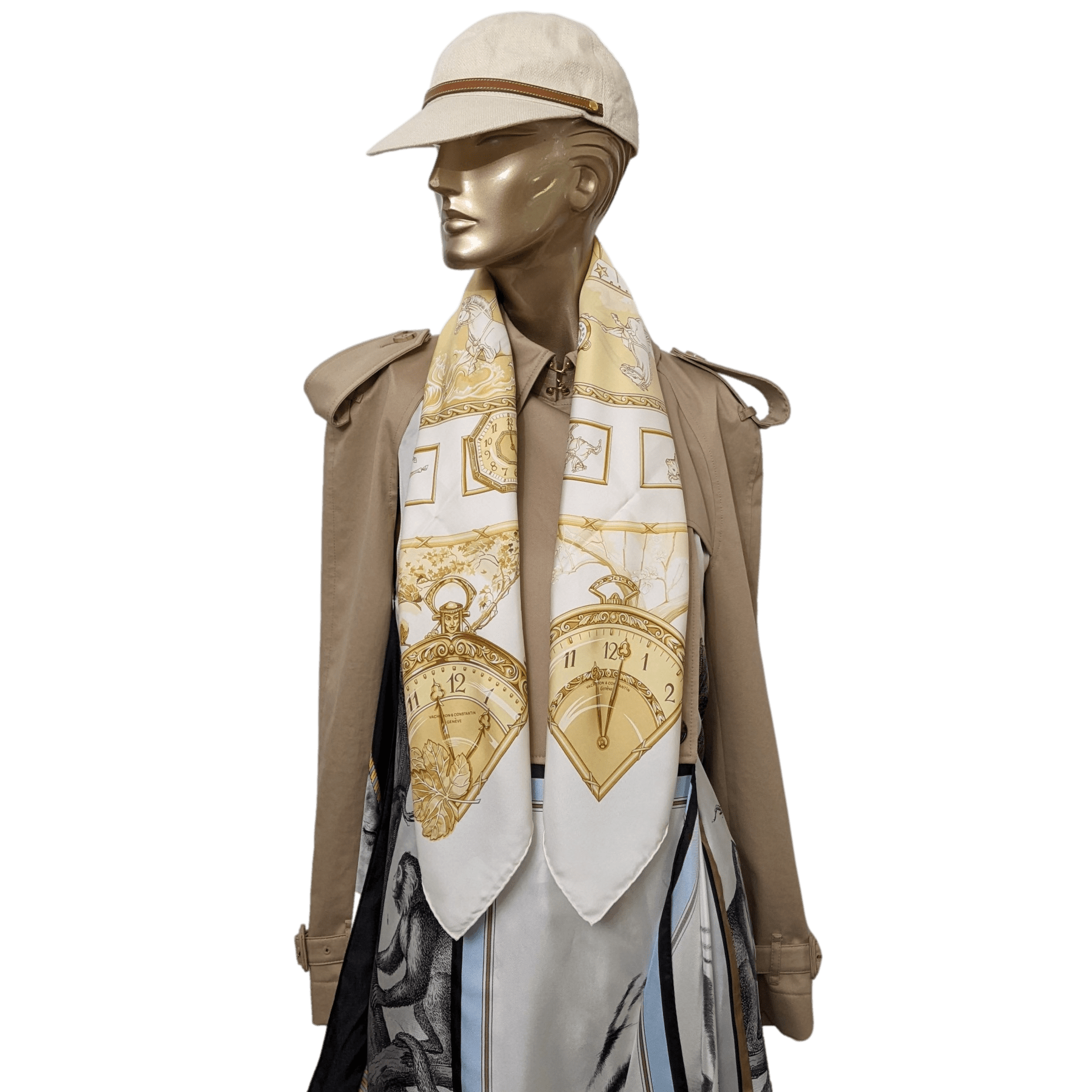 HERMES for VACHERON CONSTANTIN CHARIOT 2005 Limited Issue Twill Scarf 90 x 90 cm