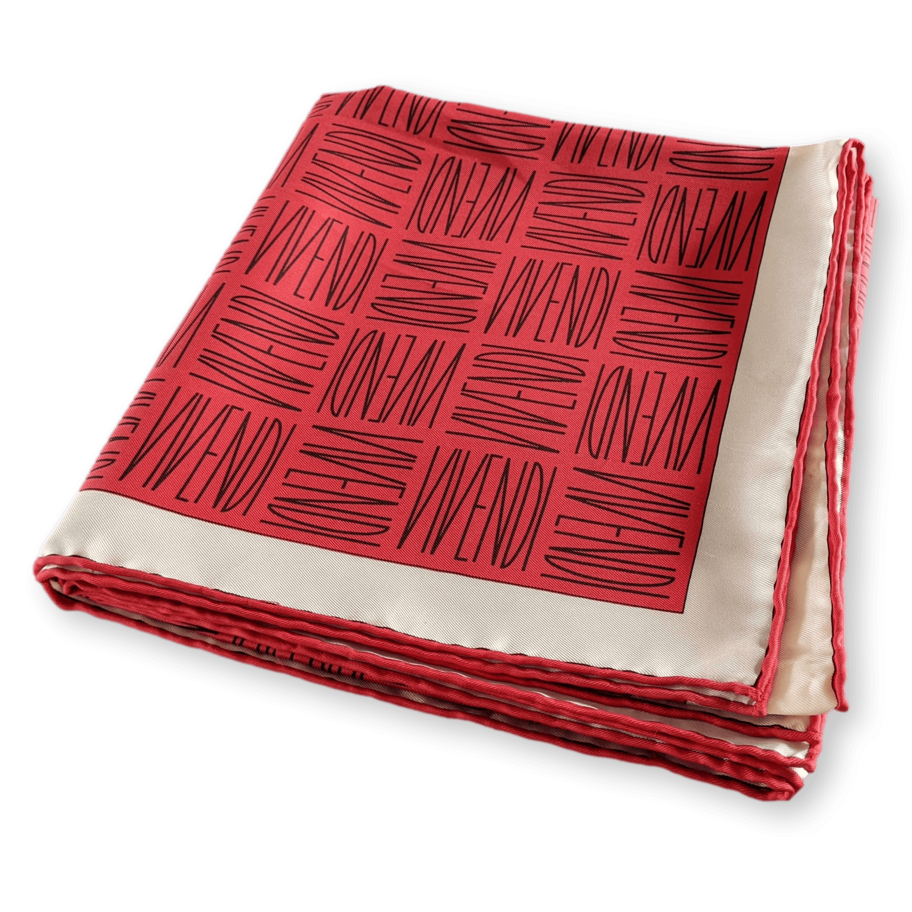 HERMES for VIVENDI Red 1996 Special Issue Twill Silk Scarf 90 x 90 cm