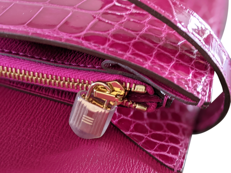 Hermes Kelly Pochette Clutch Bag Rose Scheherazade Pink Alligator