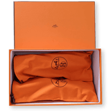 HERMES Elegant Gris Etain Nappa GASPARD Men's Mocassins Shoes