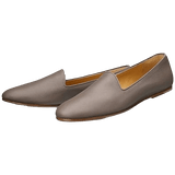 HERMES Elegant Gris Etain Nappa GASPARD Men's Mocassins Shoes