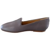 HERMES Elegant Gris Etain Nappa GASPARD Men's Mocassins Shoes