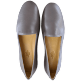 HERMES Elegant Gris Etain Nappa GASPARD Men's Mocassins Shoes