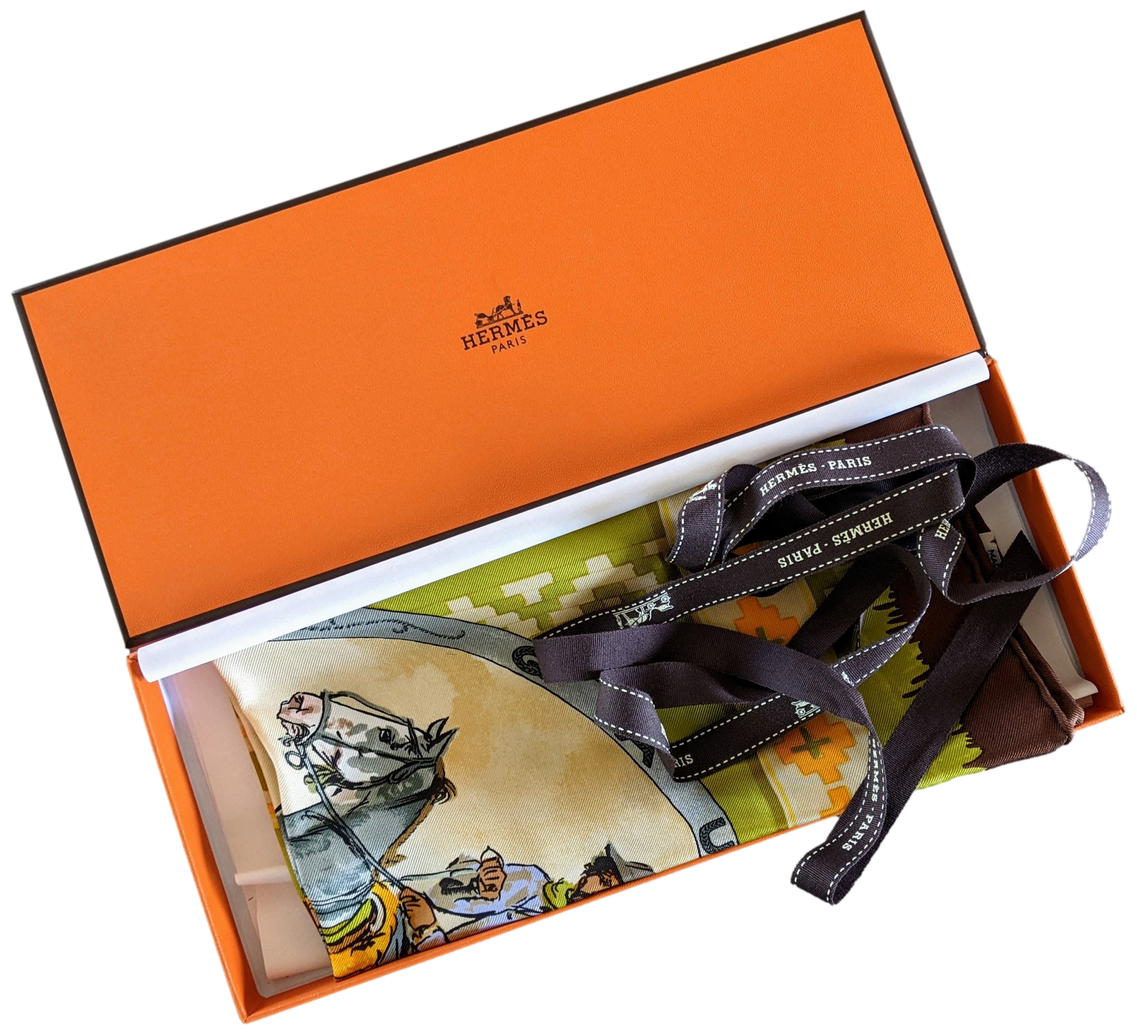 HERMES GAUCHO Gavroche Pochette Twill Scarf 45 x 45 cm