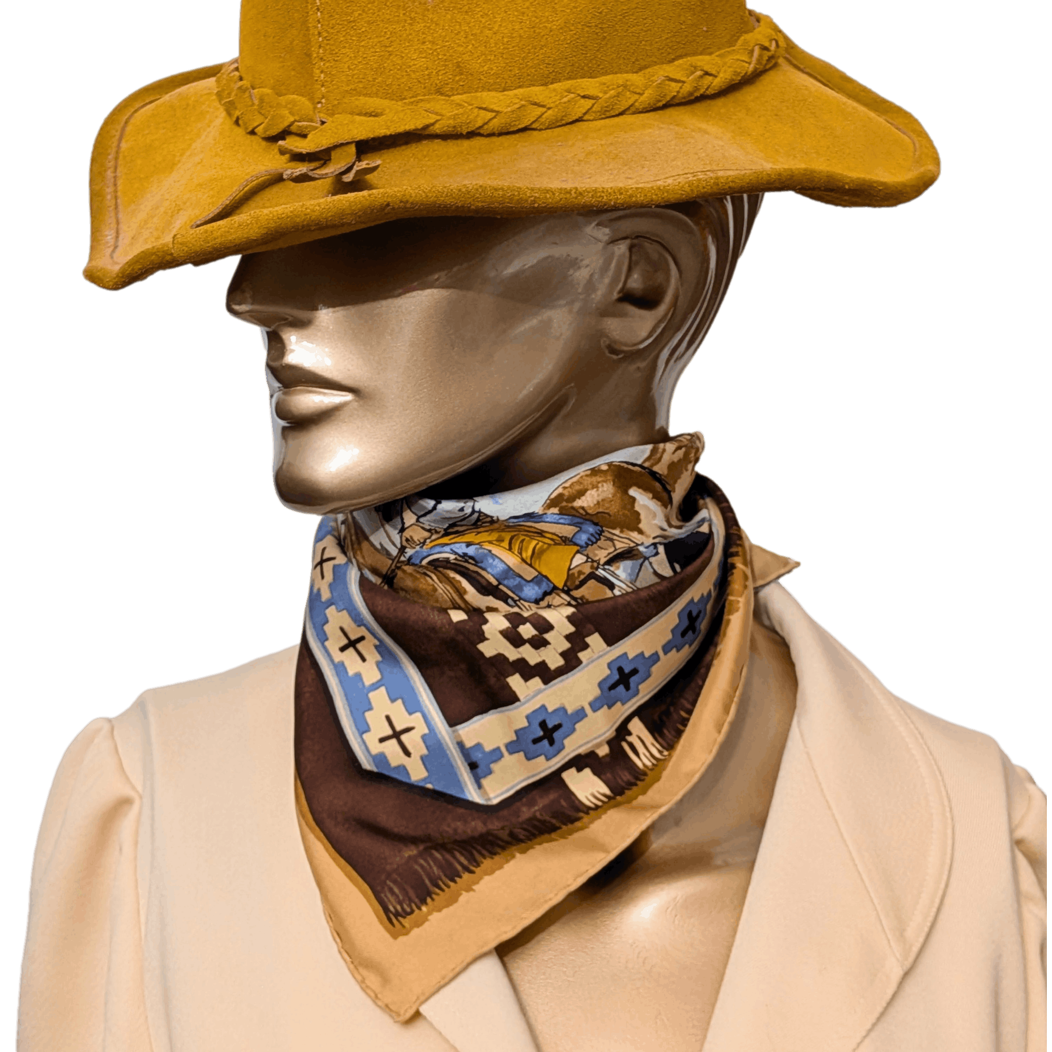 HERMES Rare Gaucho Gavroche Pocket Scarf 45 cm 