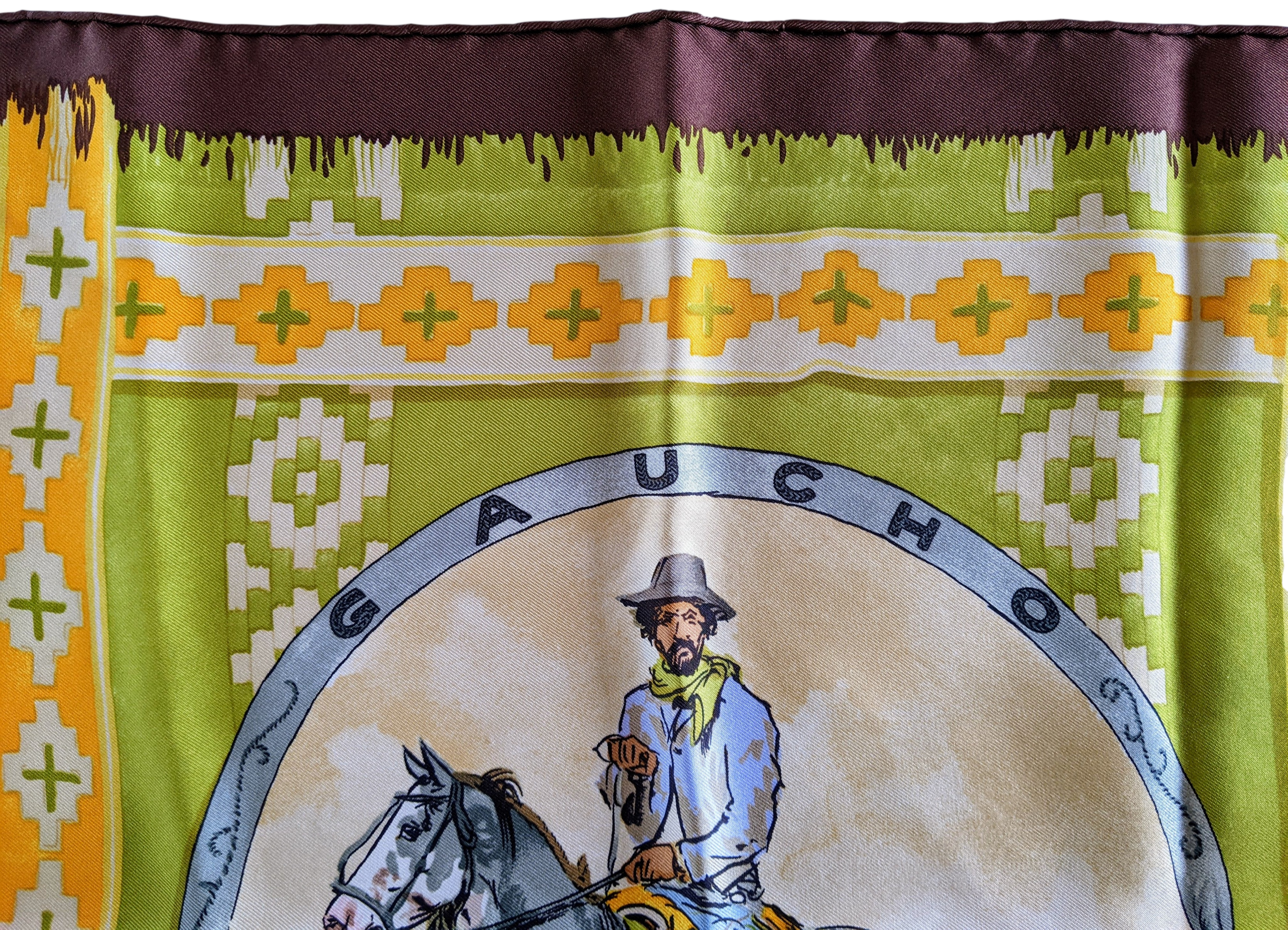 HERMES GAUCHO Gavroche Pochette Twill Scarf 45 x 45 cm
