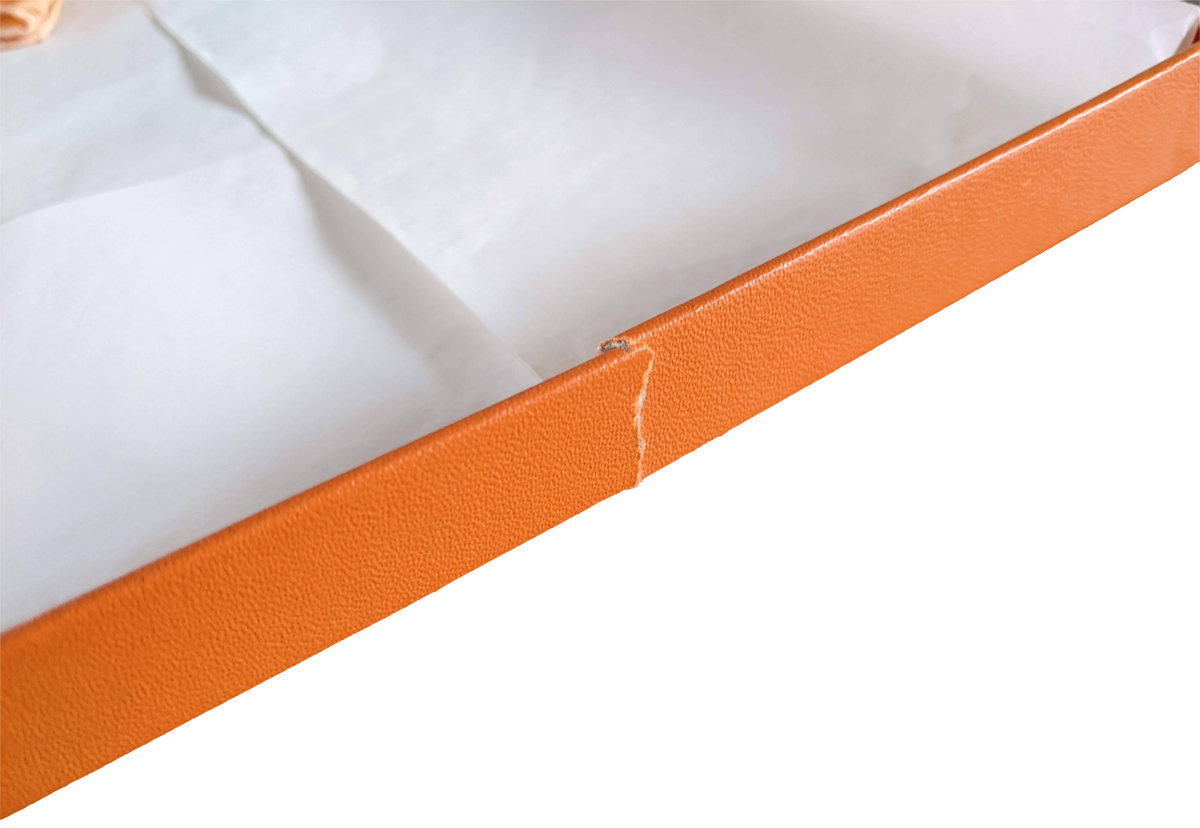 Produits Hermes 1980 Special Issue Abricot/Rose/Blanc " Geologie" by Loic Dubigeon Silk Twill 90cm with Blanc Matte Overlay