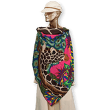 HERMÈS Girafes The Three Graces by Alice Shirley Cashmere Silk Shawl 140