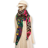 HERMÈS Girafes The Three Graces by Alice Shirley Cashmere Silk Shawl 140