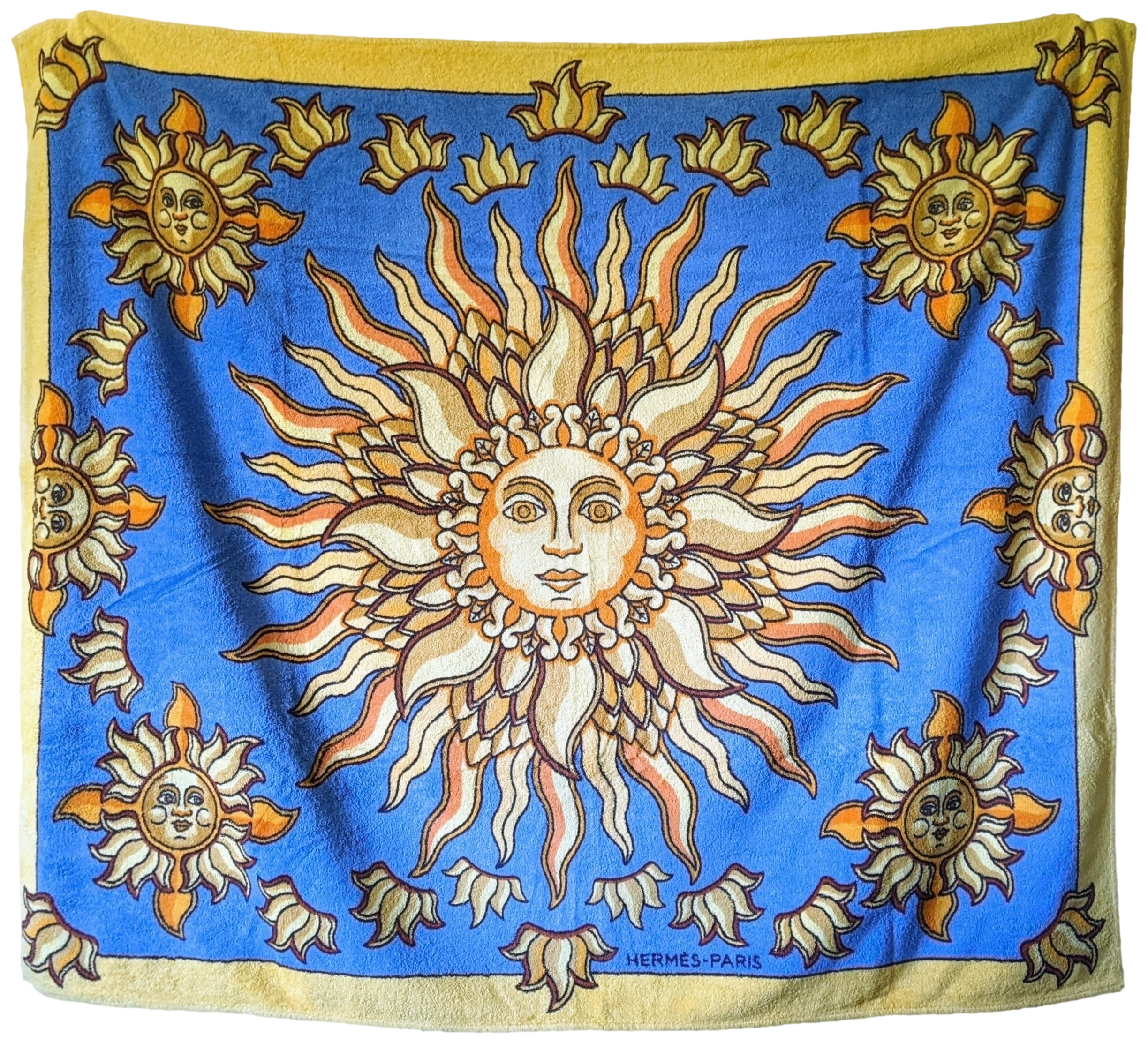 HERMES GLORIA SOLI Vintage Terry Beach Towel XXL 150 x 220 cm