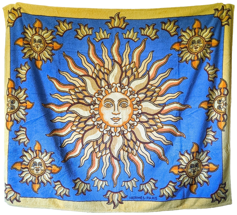 HERMES GLORIA SOLI Vintage Terry Beach Towel XXL 150 x 220 cm