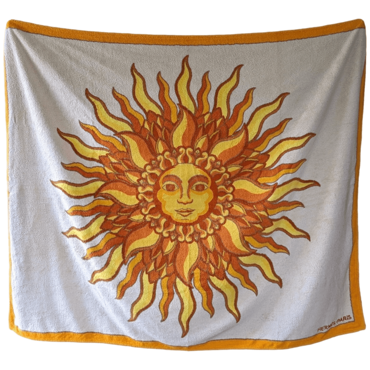 HERMES GLORIA SOLI Vintage Terry Beach Towel XXL 150 x 220 cm