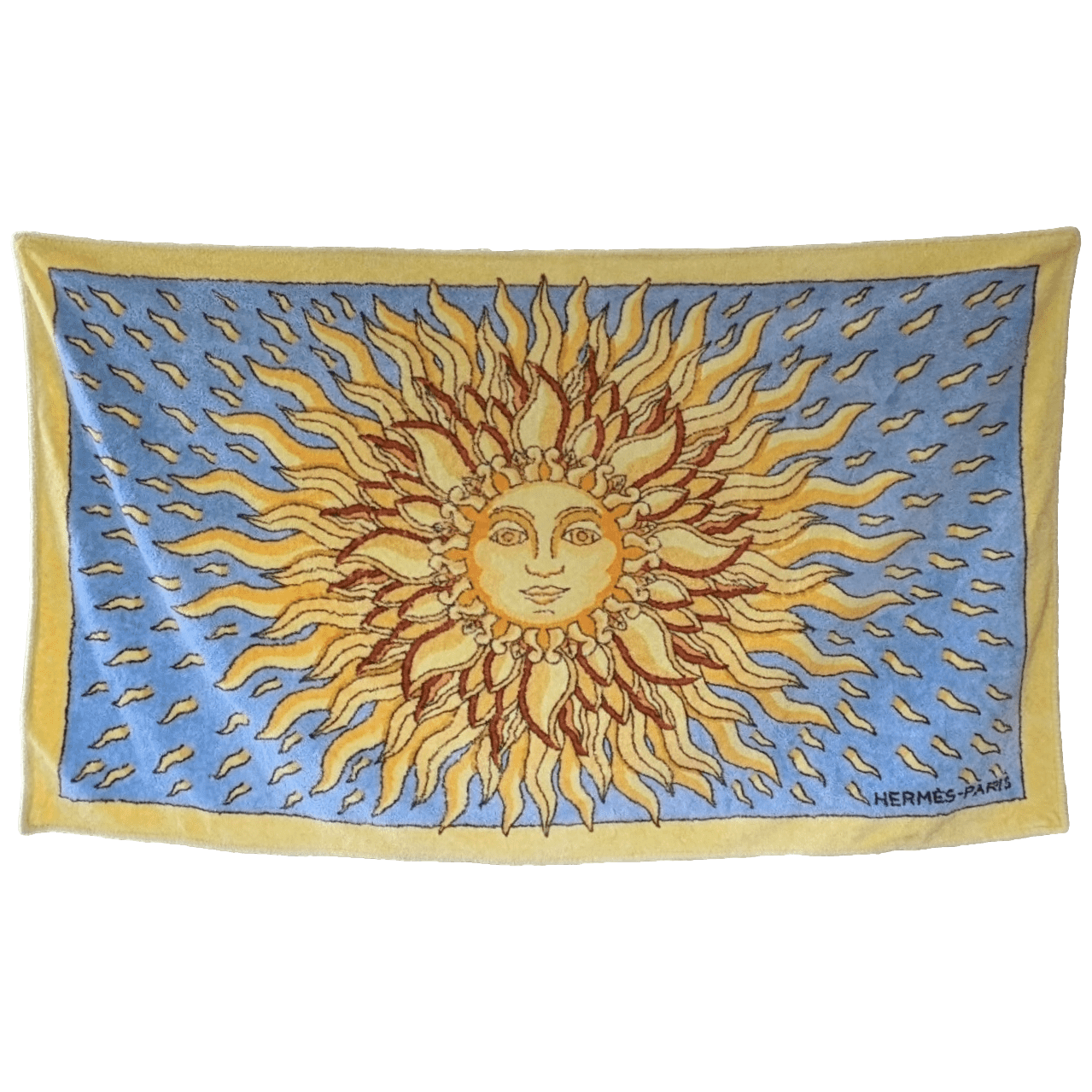 HERMES Gloria Soli Tapis de Plage Terry Beach Towel 90 x 150 cm