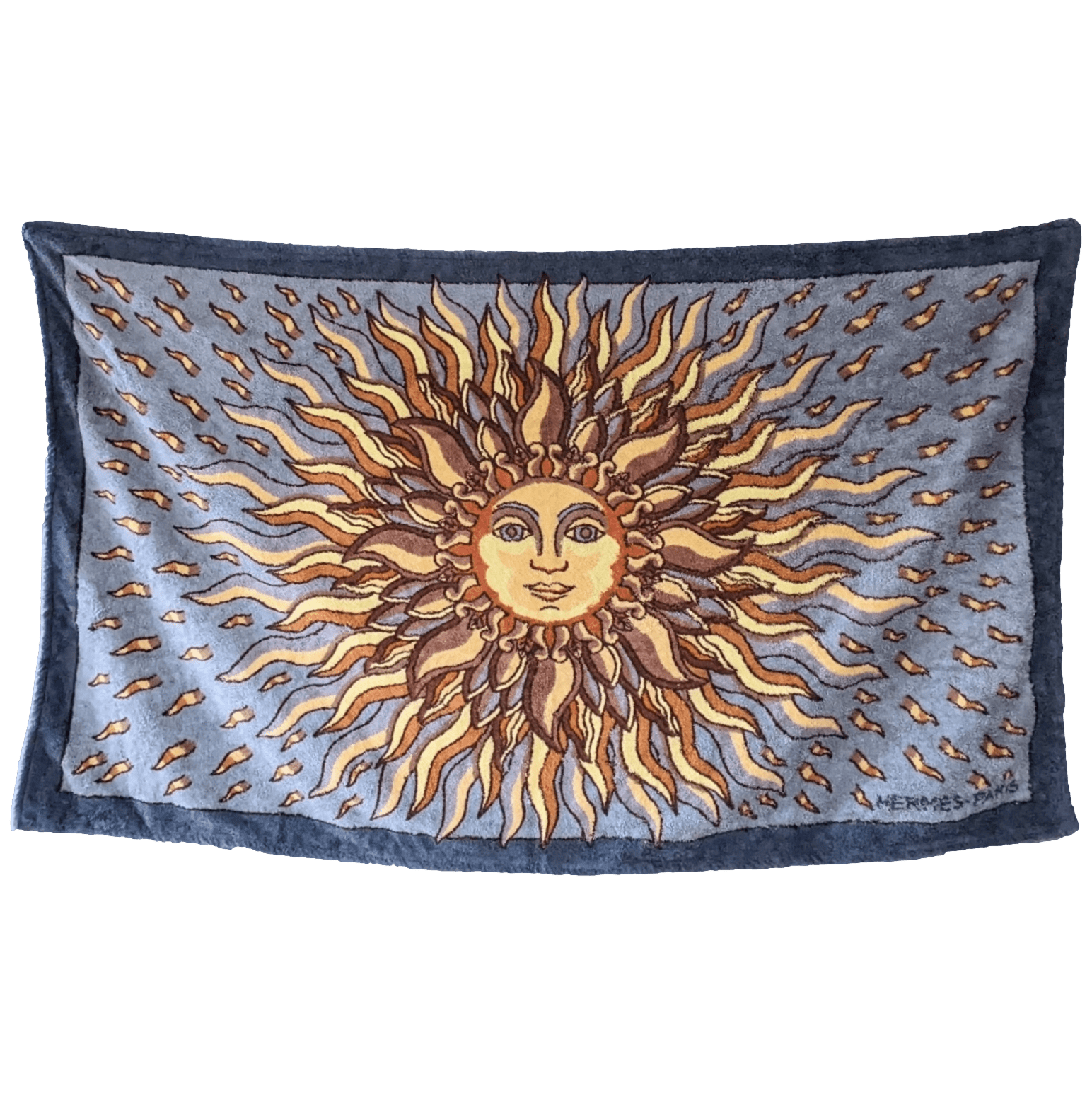 HERMES Gloria Soli Tapis de Plage Terry Beach Towel 90 x 150 cm