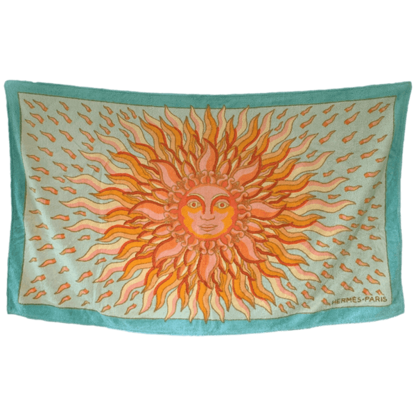 HERMES Gloria Soli Terry Cotton Beach Towel GM 90 x 150 cm