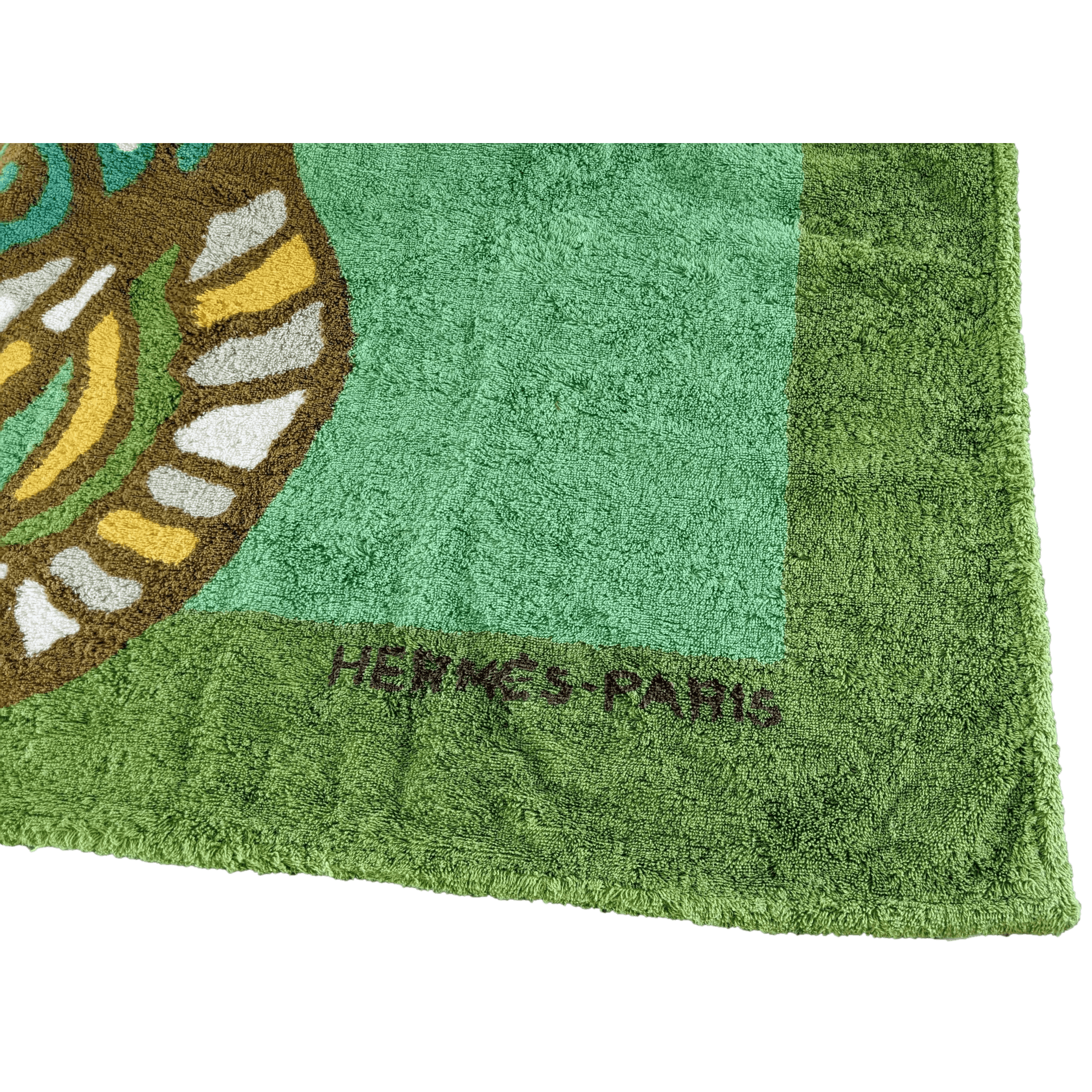 HERMES Green Turtle Beach Towel, 90 x 150 cm